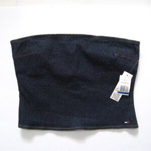 Vintage Y2K Tommy Hilfiger Denim Bustier Dark Blue Stretch Jean XL New With Tag